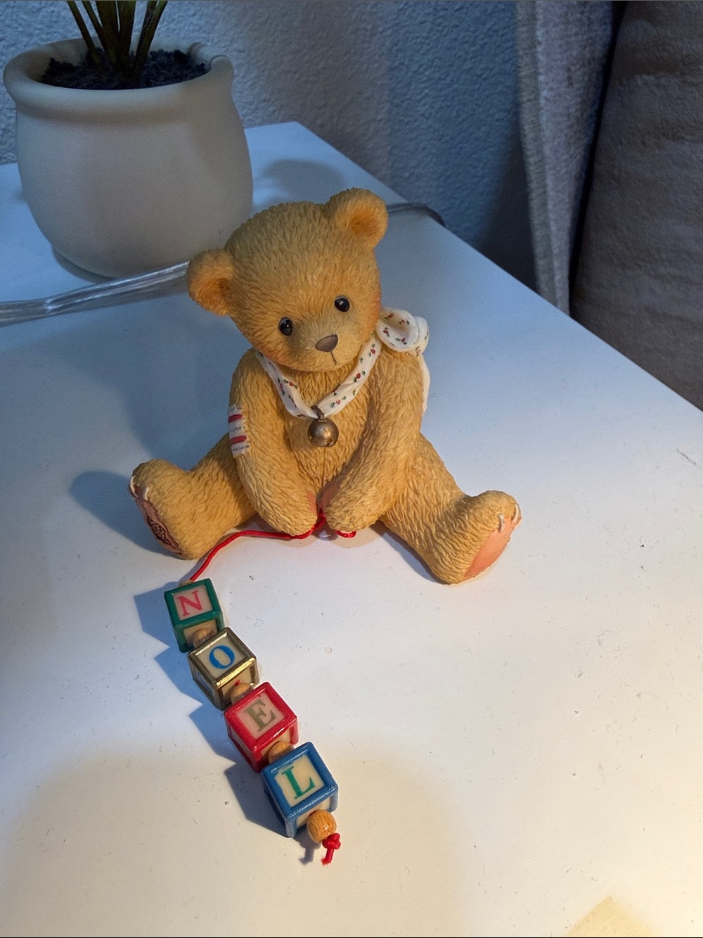 Cherished Teddies Yellow Bear with Name Block String 3x4 inches  713 of 951